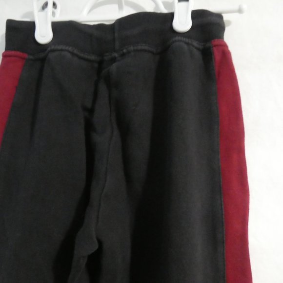 Athletic Track Pants | small | Black with Burgundy Side Stripes and Canada print - Picture 11 of 16